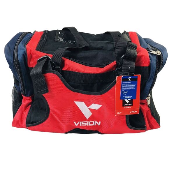 USA Tai Kwon Do Vision Deluxe Equipment Bag Black Red Blue 17"X 10"X 12" - Picture 1 of 15